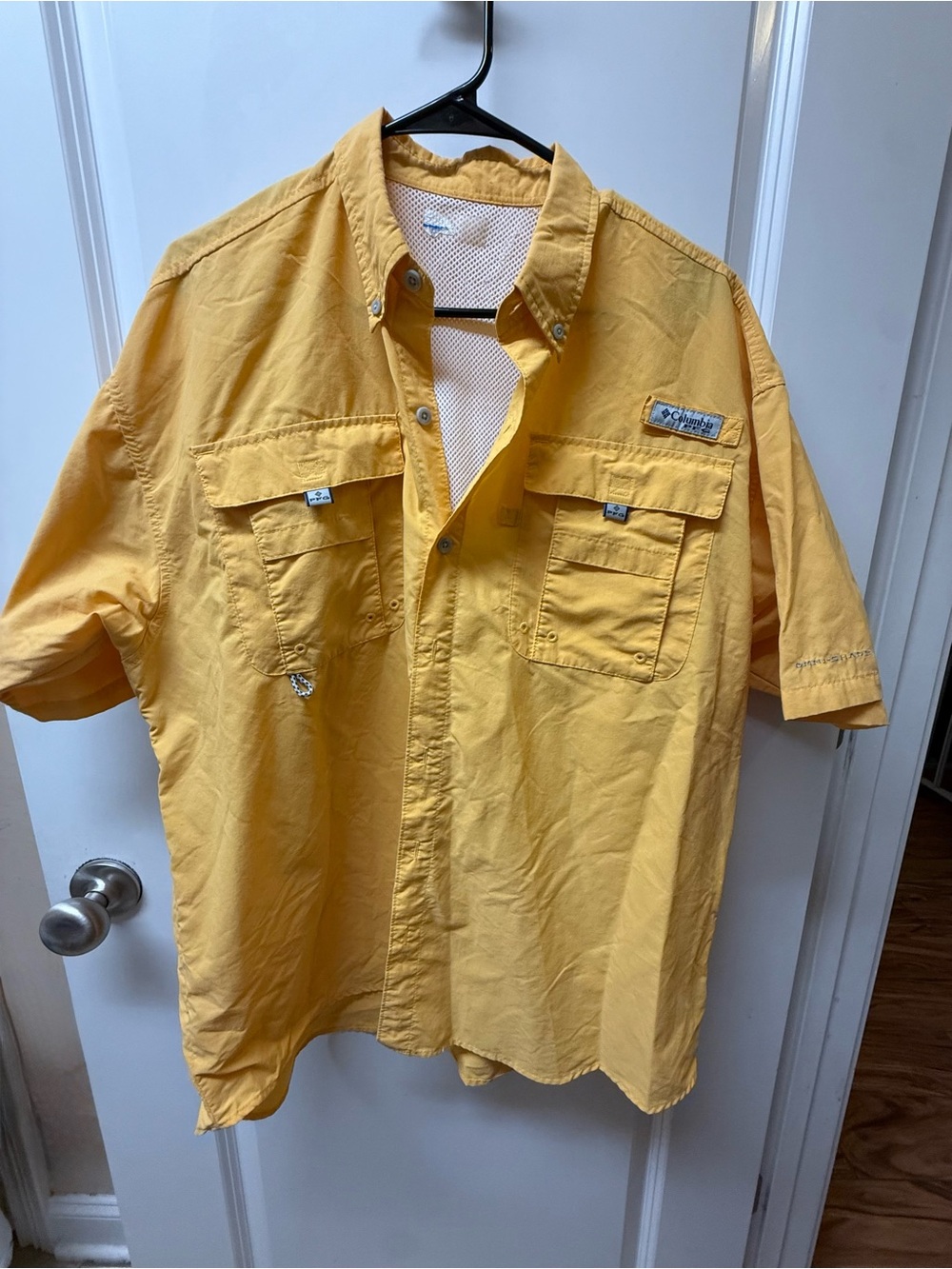 Columbia PFG Bahama II Omni-Shade Yellow Fishing Shirt Men’s XL